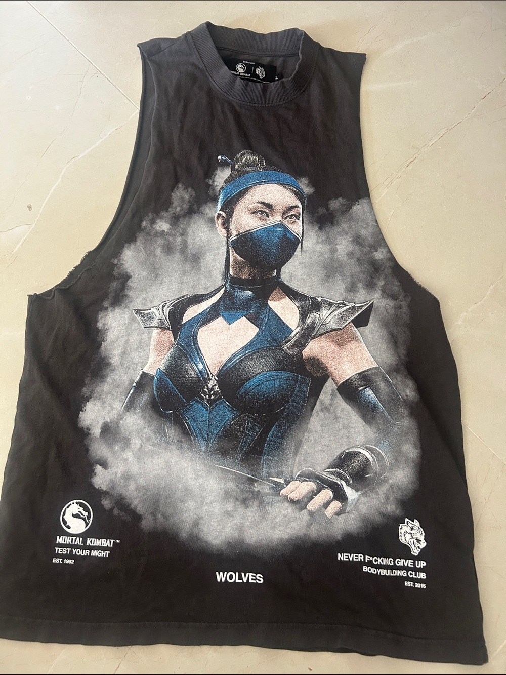 Darc Sport  gray Tank Top with Blue Graphic Mortal Kombat l new